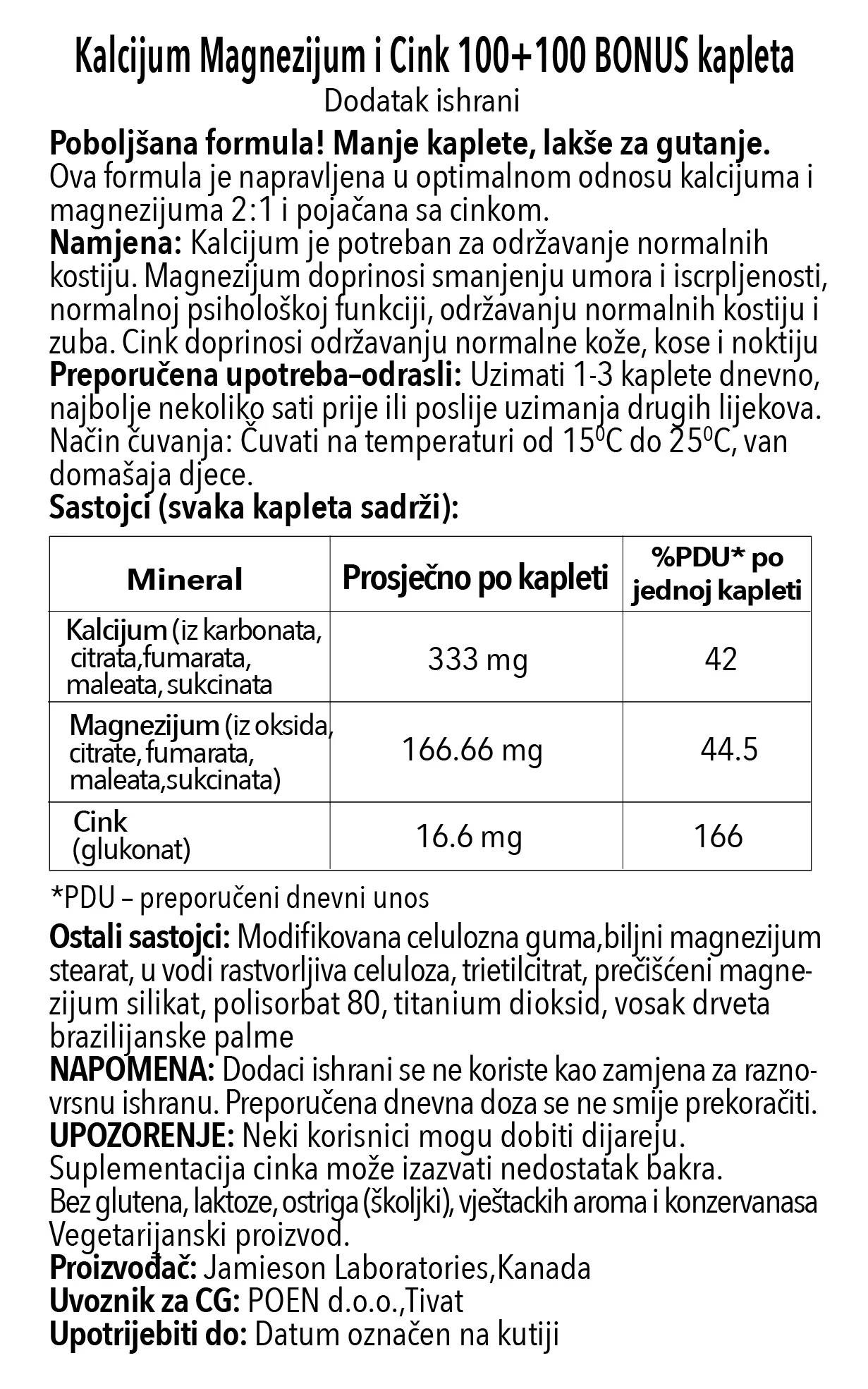 Kalcijum magnezijum cink uputstvo_mne