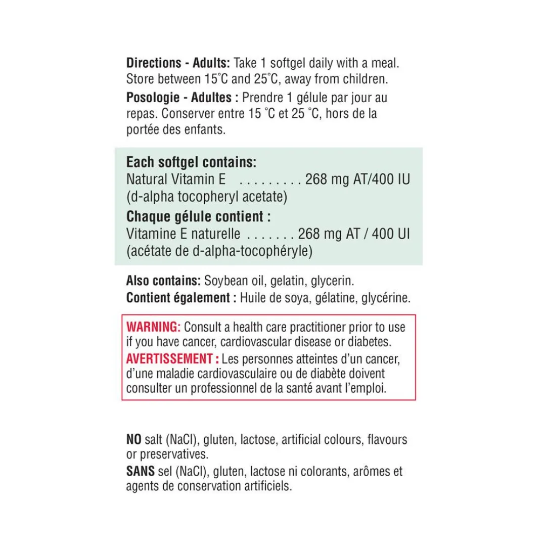 Vitamin E 400IU_uputstvo_en_fr