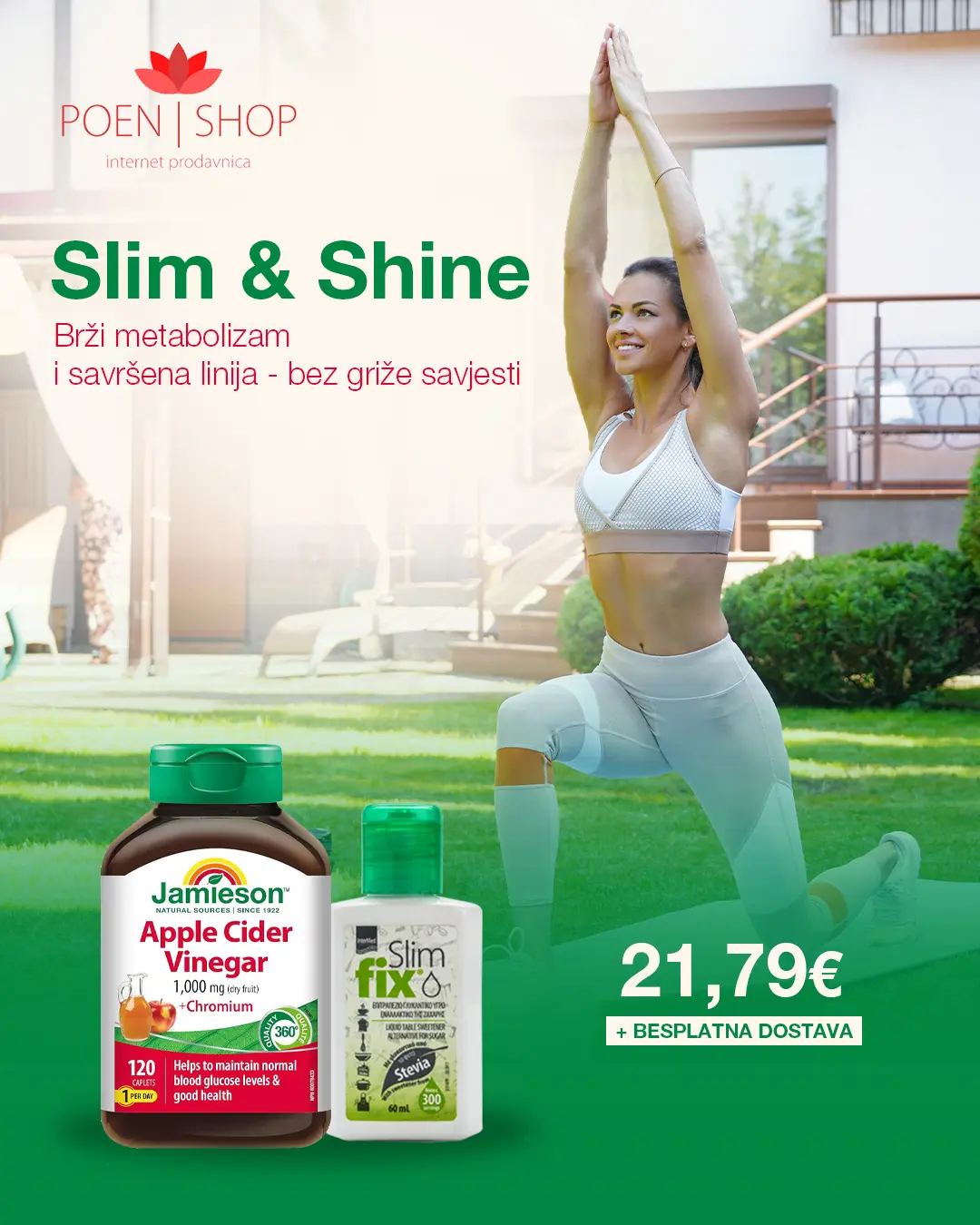 Slim & Shine set – jabukovo sirće i stevija za metabolizam i zdravu liniju