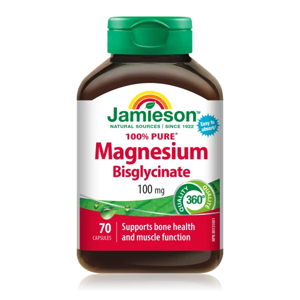 Magnezijum bisglicinat Jamieson 100% čist 100 mg – dodatak ishrani za energiju i opuštanje mišića