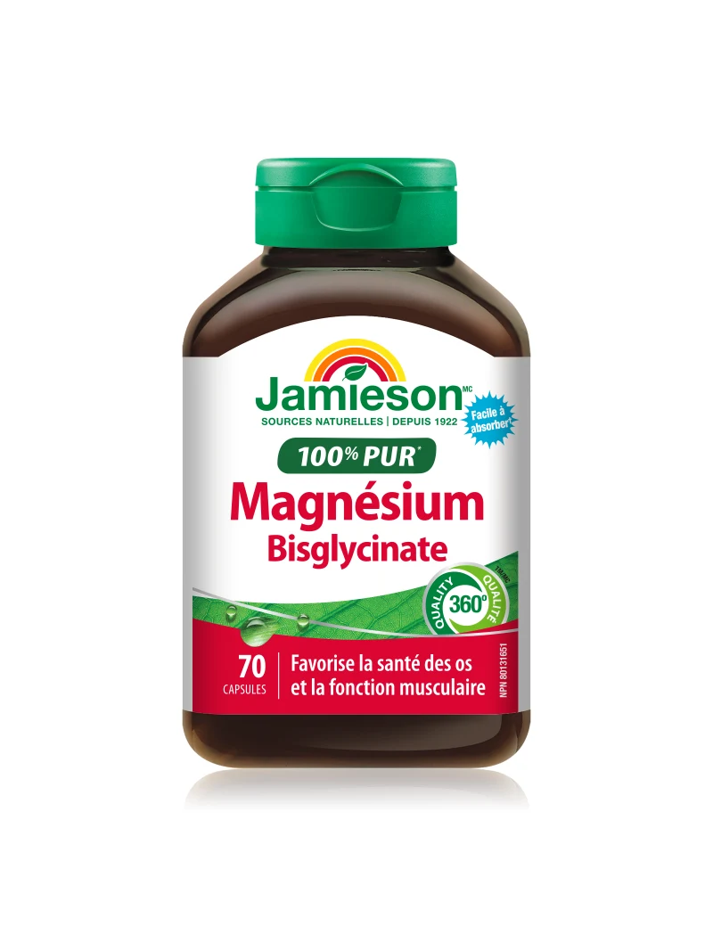 Bočica Jamieson magnezijum bisglicinata 100 mg snimljena iz drugog ugla