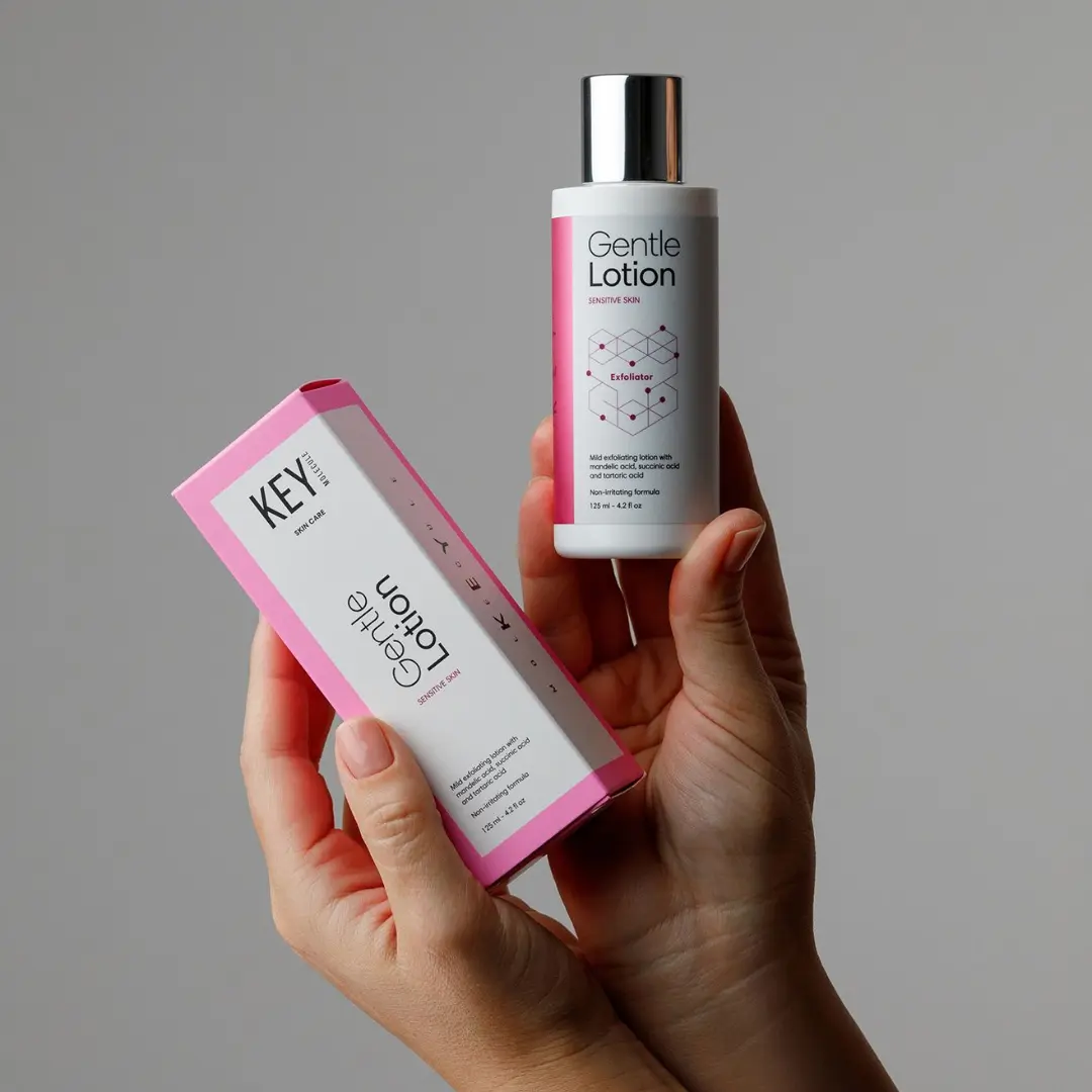Nanošenje Key Molecule Gentle Lotion eksfolijantnog losiona na lice