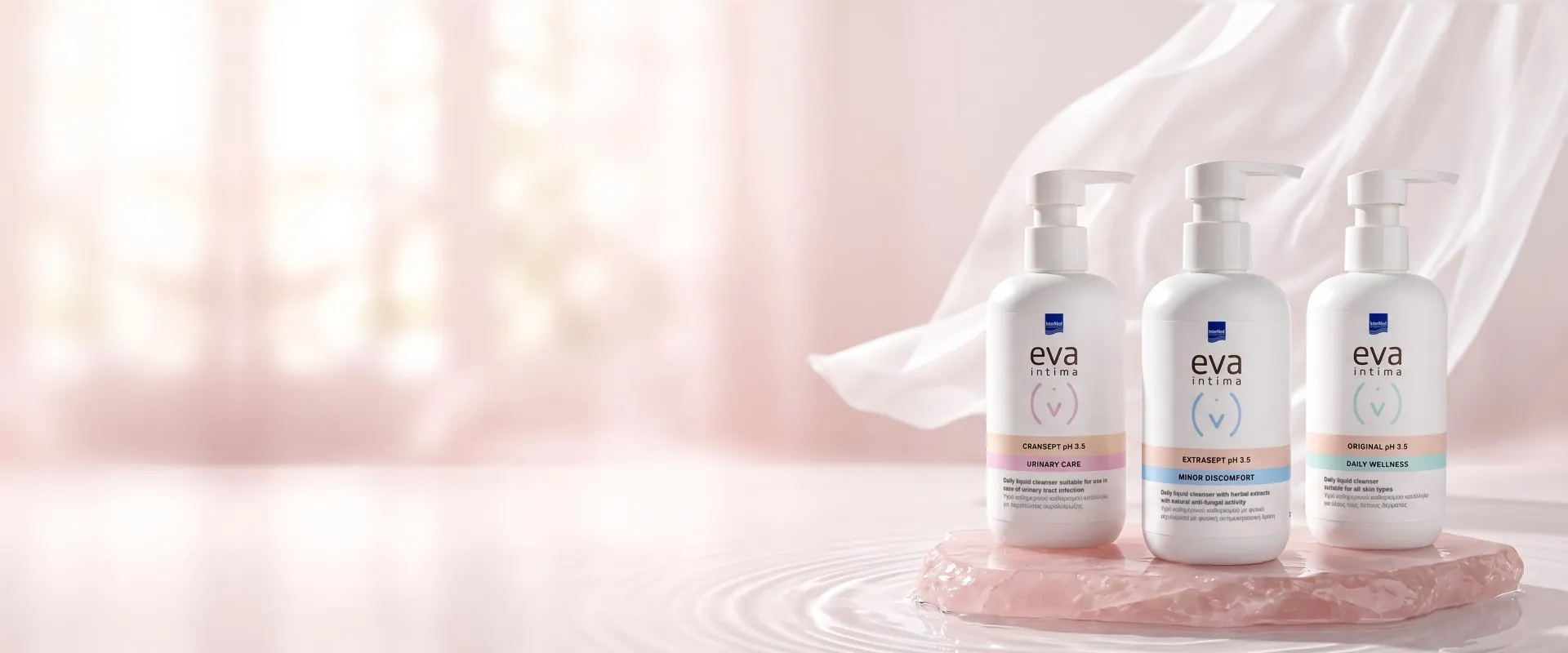 Eva Intima WASH Cransept, Extrasept i Original pH 3.5 – tečnosti za svakodnevno čišćenje