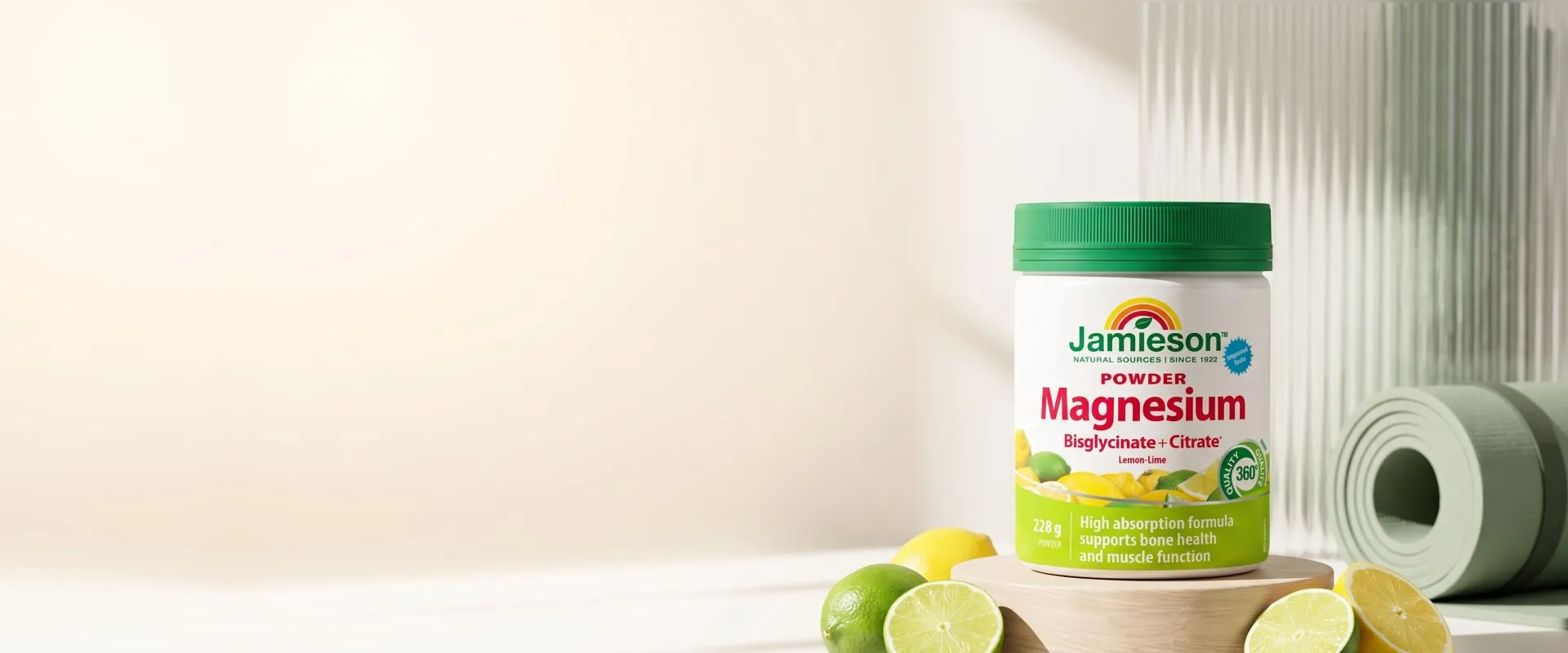 Jamieson Magnezijum bisglicinat + citrat u prahu, limun-limeta, 228 g