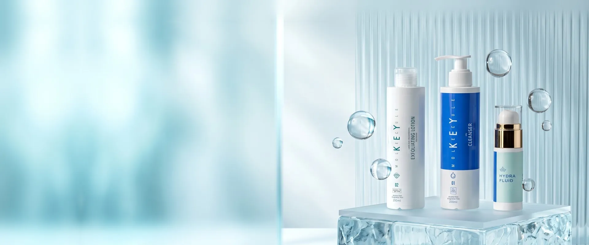 Key Molecule eksfolirajući losion, Jelly Cleanser i Hydra fluid